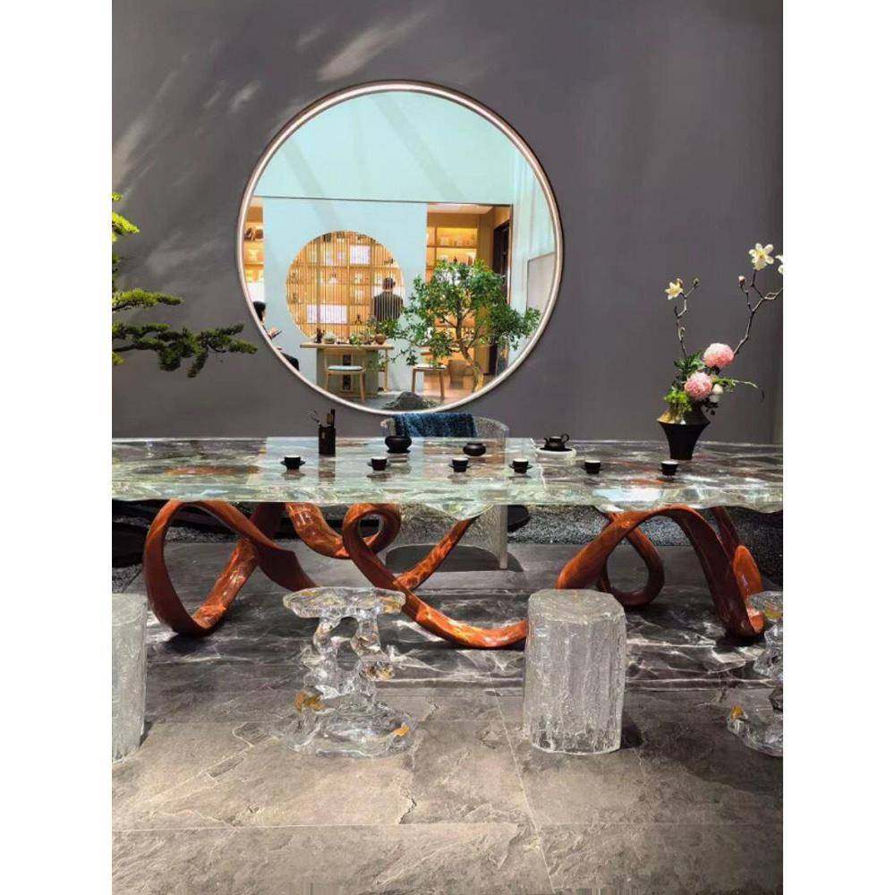 白金水晶敦煌飞天茶几亚克力Normcore茶几客厅可达豪华高端冰雕水