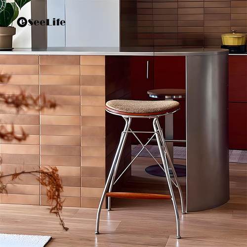 SeeLife中古铁艺吧台椅简约家用高脚椅凳复古设计师咖啡厅岛台椅