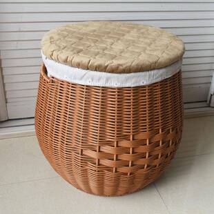 仿藤手工编织收纳筐收纳箱换鞋凳子袜子收纳新款大号多功能凳子