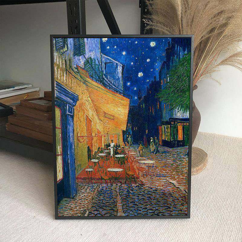 梵高 | 夜晚露天咖啡座 文艺小众装饰画客厅卧室挂画油画摄道具,电子元器件市场,其它元器件,淘宝优惠券,粉丝福利购,淘宝优惠卷