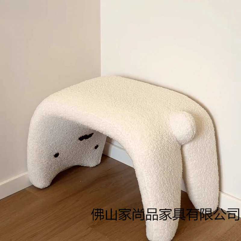 猫咪换鞋凳家用门口穿鞋凳入户小凳子玄关沙发凳奶油风梳妆化妆凳