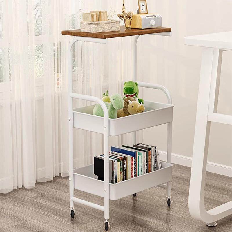可移动沙发边柜简易家用小桌子小推车双层轮滑咖啡桌置物架角几桌