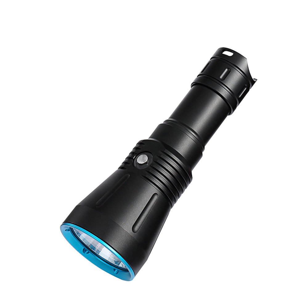 新品大功率强光XHP70 26650防水手电水下照明灯户外潜水灯手电筒