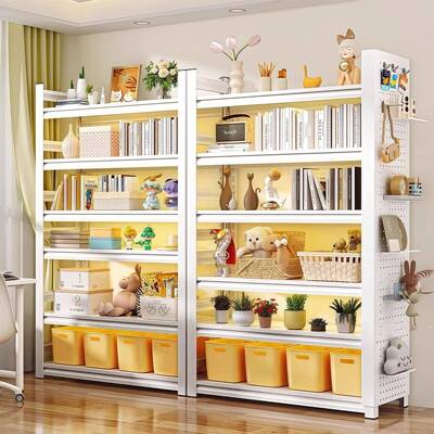 钢置架书架落地多层物家用简易书钢柜客厅收纳铁架制子制ZLI学生