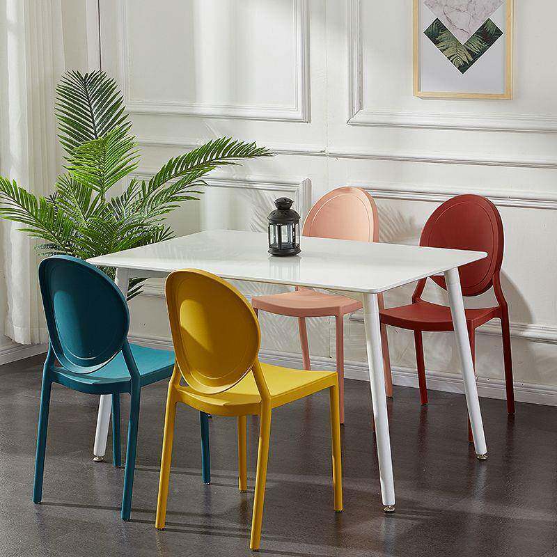 网红塑椅子带靠背办公成人可料叠放加YBW厚简现约代家用轻书桌餐