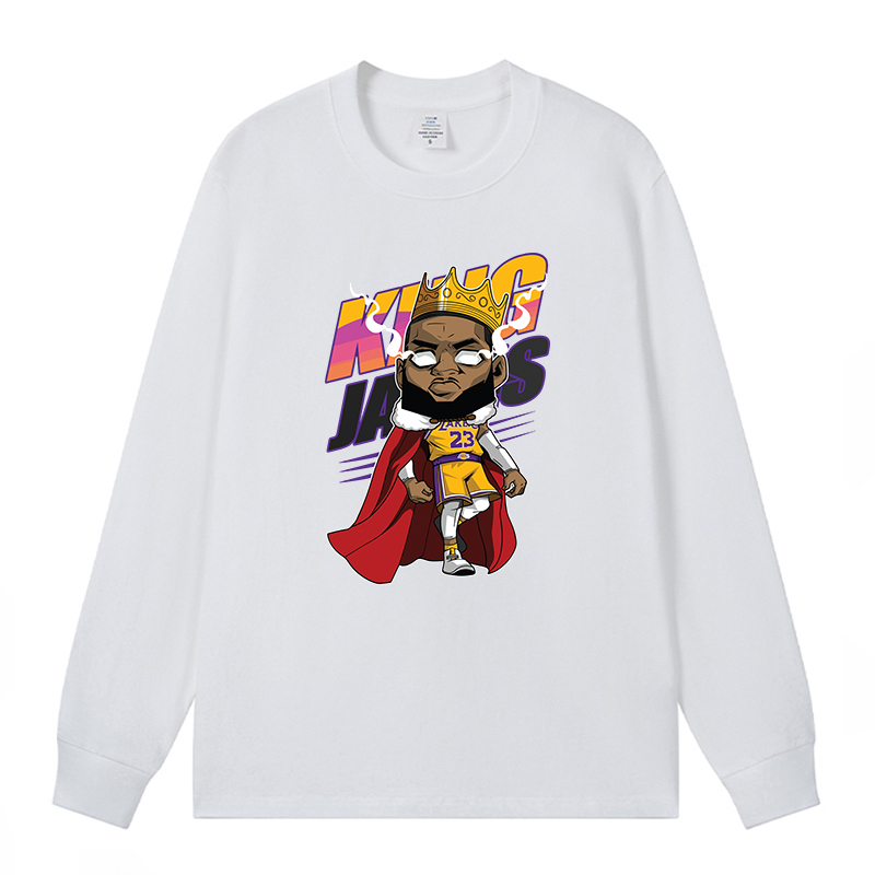 美式篮球训练服男运动纯棉詹姆斯23号长袖T恤跑步健身投篮定制