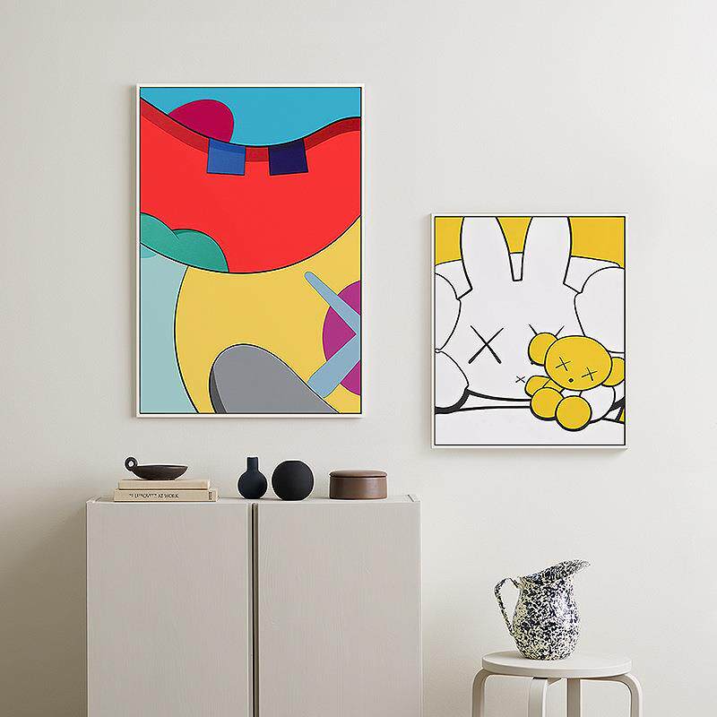 Kaws艺术大师客厅装饰画波普抽象卧室挂画书房现代卡通儿童房挂画