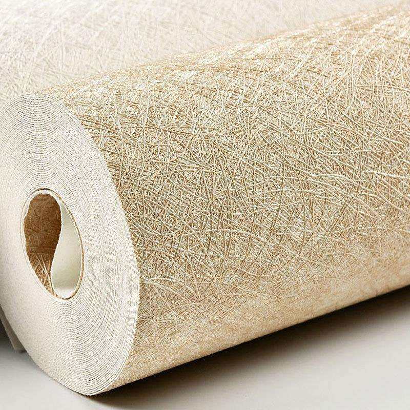 自贴新款带胶3D立体自粘蚕丝素色壁纸 防水防潮卧室客厅家用墙纸