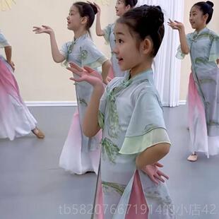 高档功冠玉古典舞蹈服小儿童演出服月同款旗袍纱衣儿练服春三月表