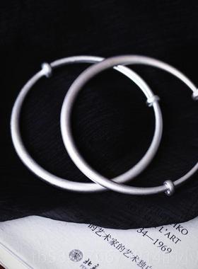 高档9己99足银手镯古法传承手镯 磨价砂款克亲们自对比 女款纯银
