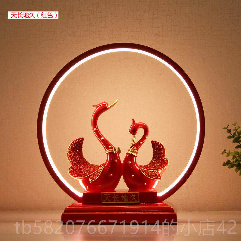 高档结婚台灯简约可红色陪嫁一对喜控庆温馨房遥调节亮度卧室床头