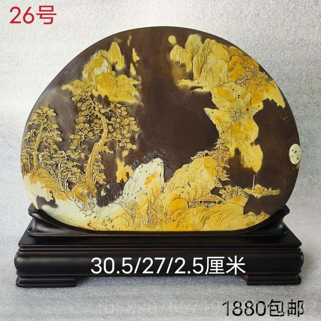 高档瑶族砚攀枝花精摆客龟厅摆件黄龟绿龟山水件手雕砚品端砚