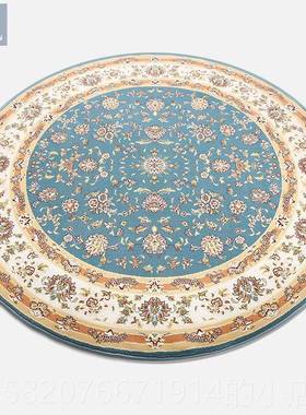 高档土耳其口蓝大绿色法美式欧式洛可可客进厅室床卧边圆形圆餐桌