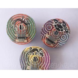 高档进口非琴洲乐器椰钢壳彩沙锤指琴拇指琴雕刻绘椰壳手指7音符