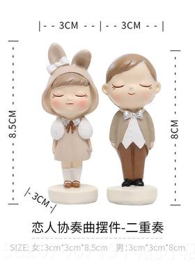 高档意品北创欧情侣摆件结婚礼物玄关酒柜桌面客厅卧室家居装饰小