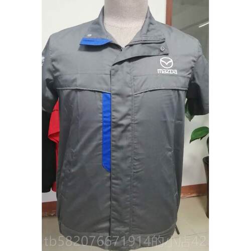 高档马自色达新夏款4S店季售后汽工作服深灰车间工装短袖修服厂家