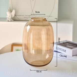 正品高级感花瓶客插花摆件玻雪璃水厅醉培马木柳吊钟南天竹轻奢装