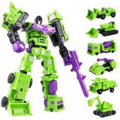 高档变力形玩具小神大力神六合组合金体模刚工程车拼装 机器人男孩