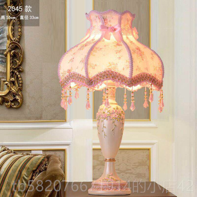 高档结式床头灯田园馨卧室台灯书房欧客厅蕾丝公主温宫廷奢华婚房