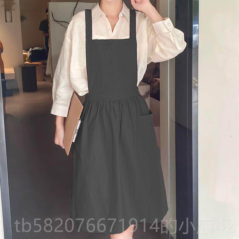 高档花店围裙标定制工作纯棉女性服学日本文志法国时尚美丽覆古