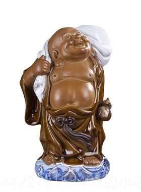 正品笑佛像大肚弥勒客佛摆件财设厅家招居摆石湾公仔陶瓷人物布袋