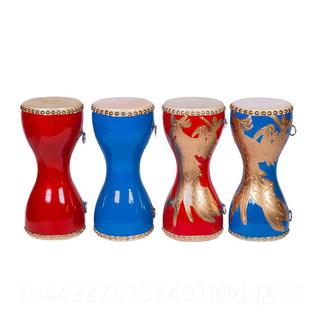 正品14敲c广舞牛皮腰鼓场专业扭秧歌队安塞m腰鼓大人带鼓棒儿童鼓