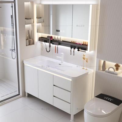 304不锈钢落地式浴室柜组合一体陶瓷盆卫生间洗脸洗手盆柜洗漱台