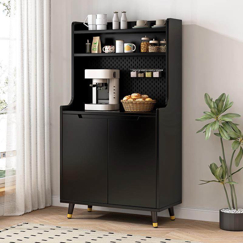 实木茶柜客厅收纳柜水吧台边柜置物柜餐柜靠墙一体咖啡机收纳柜