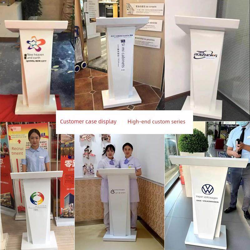 不锈钢烤漆讲台桌高档导购咨客迎宾接待主持发言4S服务小型演讲台