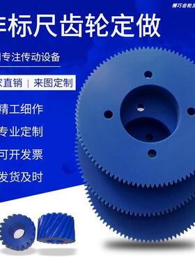 MC尼龙齿轮耐磨损高精度塑料pom蓝色901 PEEK 定制加工非标准圆柱