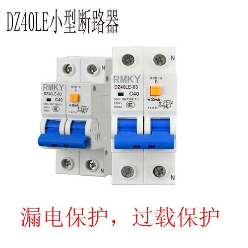 DZ40LE开关带漏电保护器2P63A家用小型漏保断路器双线祇占两位