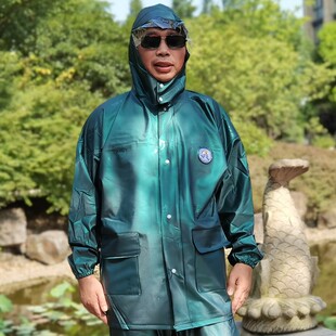 软牛筋海胶雨衣雨裤套装分体透气户外工程农业渔业加大加厚防暴雨