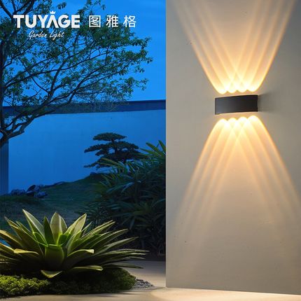 led户外壁灯洗墙灯射灯防水酒店门头柱子上下楼梯双头门牌外墙灯