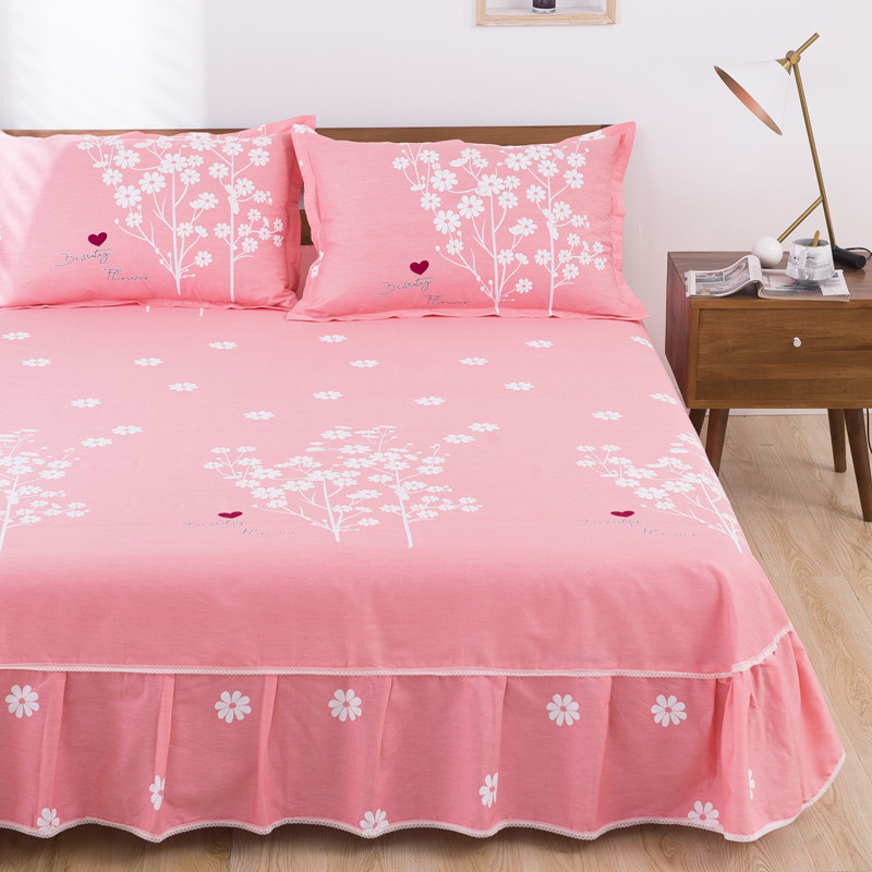 纯棉床裙式床罩单件床套单人床单全棉防尘席梦思保护套床笠床围裙,床上用品,床裙,淘宝优惠券,粉丝福利购,淘宝优惠卷