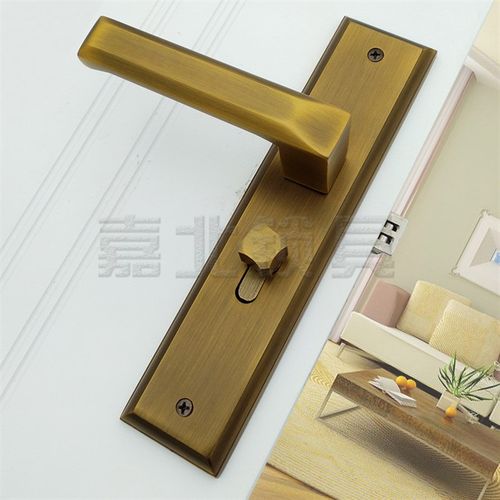 黄色简约门锁卫生间卧室实木门家用门锁便宜耐用静音门锁更换