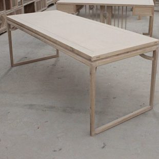 老榆木全实木写字台书法桌画案白茬新中式多功能书台培训课桌书桌