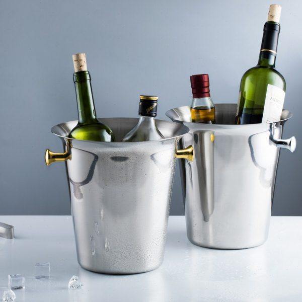 欧式不锈钢冰桶香槟桶冰块桶冰酒金属桶家用啤酒桶大号加厚送冰夹,餐饮具,冰桶,淘宝优惠券,粉丝福利购,淘宝优惠卷