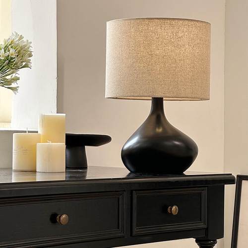 北欧现代简约床头台灯设计艺术卧室客厅台灯侘寂风民宿中古装饰灯