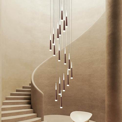 楼梯长吊灯别墅loft公寓挑高客厅楼梯间灯复式楼大吊灯楼梯灯吊灯