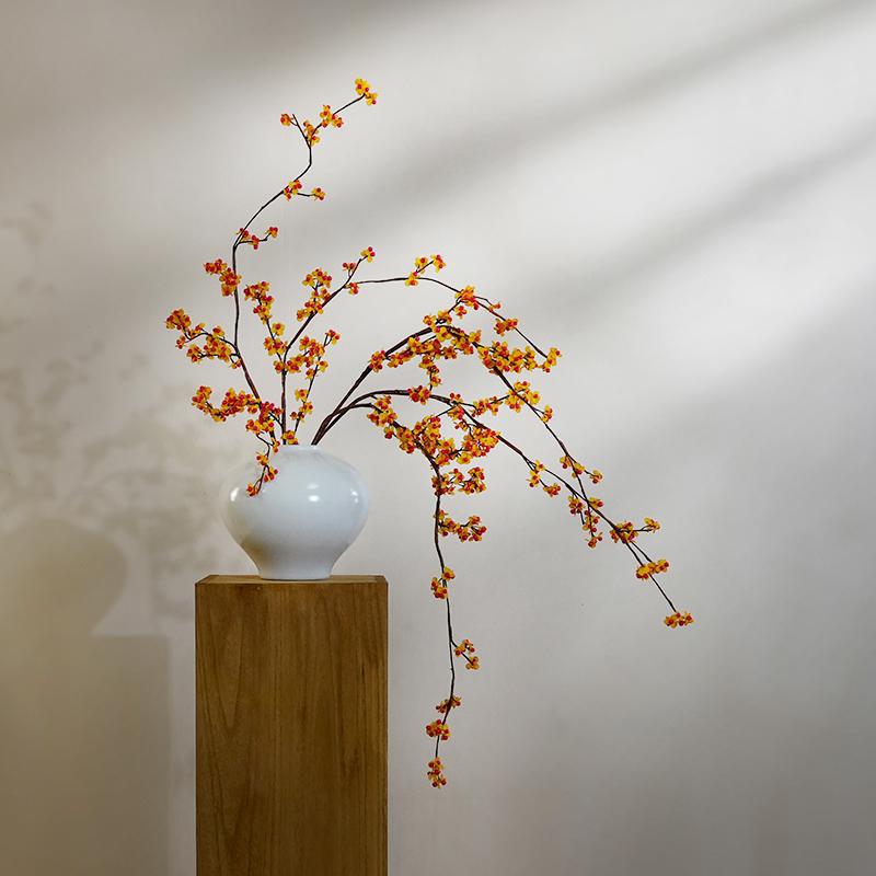 仿真假花新年年宵花轻奢高端中式禅意摆设玄关装饰花艺摆件
