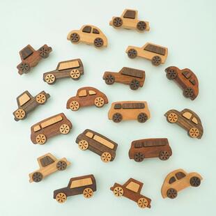 儿童衣柜拉手橱柜抽屉可爱卡通汽车柜门把手实原木质柜门抽屉把手