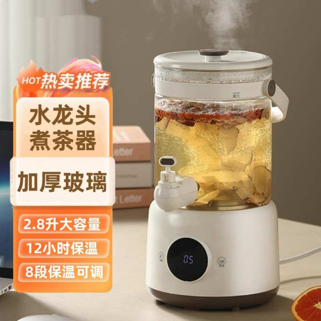 酒店养生壶电水瓶大容量3L花茶壶家用办公室商用户外便携玻璃民宿