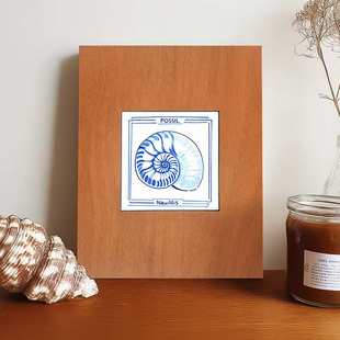 【瓷板画】法式复古实木现代简约植物装饰画小众艺术客厅背景挂画