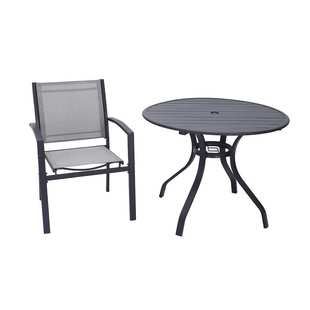 户外防水防晒防朽木桌椅室外露天别墅花园休闲椅金属框架桌椅套装