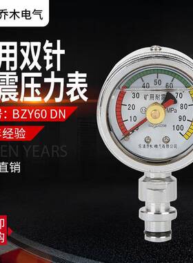 BZY-6DN10a0MP压击力仪表矿用双针0耐震压力表耐冲3BZY-60/D16充