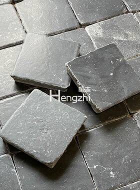 复183古少长条75x生30天然石材林黑手工砖黑色卫0间庭院瓷砖户外