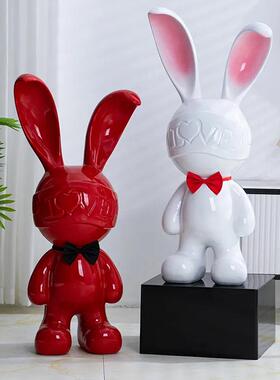 品大型兔子存钱罐落地摆FGU件家居客厅关电视柜装饰乔迁送玄礼长