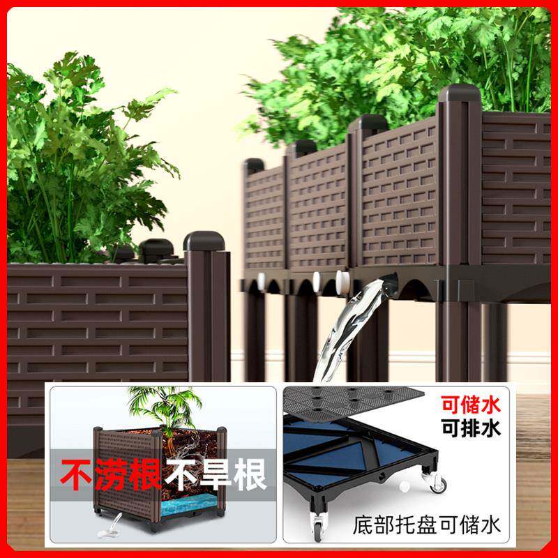 家庭园养种花种菜果树种植箱特大形花盆可移ZSX动塑料长方艺马小