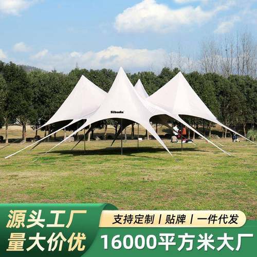 户外天幕帐篷大营地野营基地草地遮阳露营狮子座遮阳棚超大防水