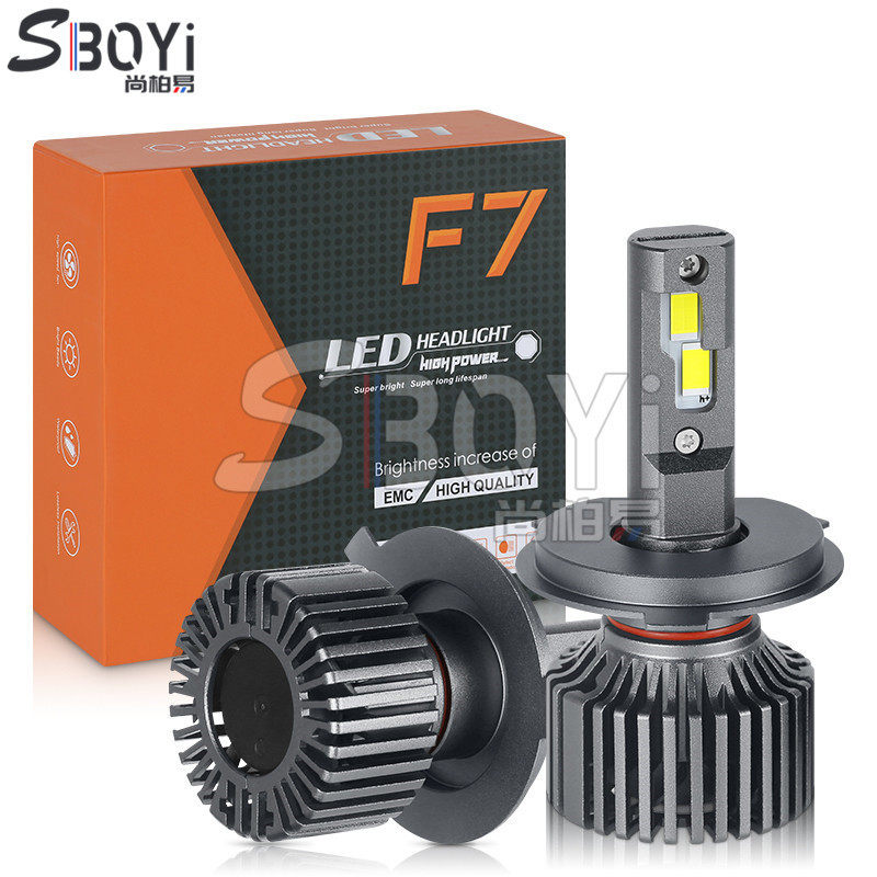 厂家直销F7大功率高亮三色温汽车LED前大灯智能变光led灯泡12V55W